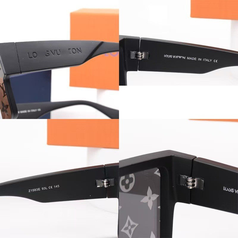 Donkey House1583European and American One-Piece Fashion Personality Sunglasses for Women, White Mercury Print Trendy Sunglasses for Men