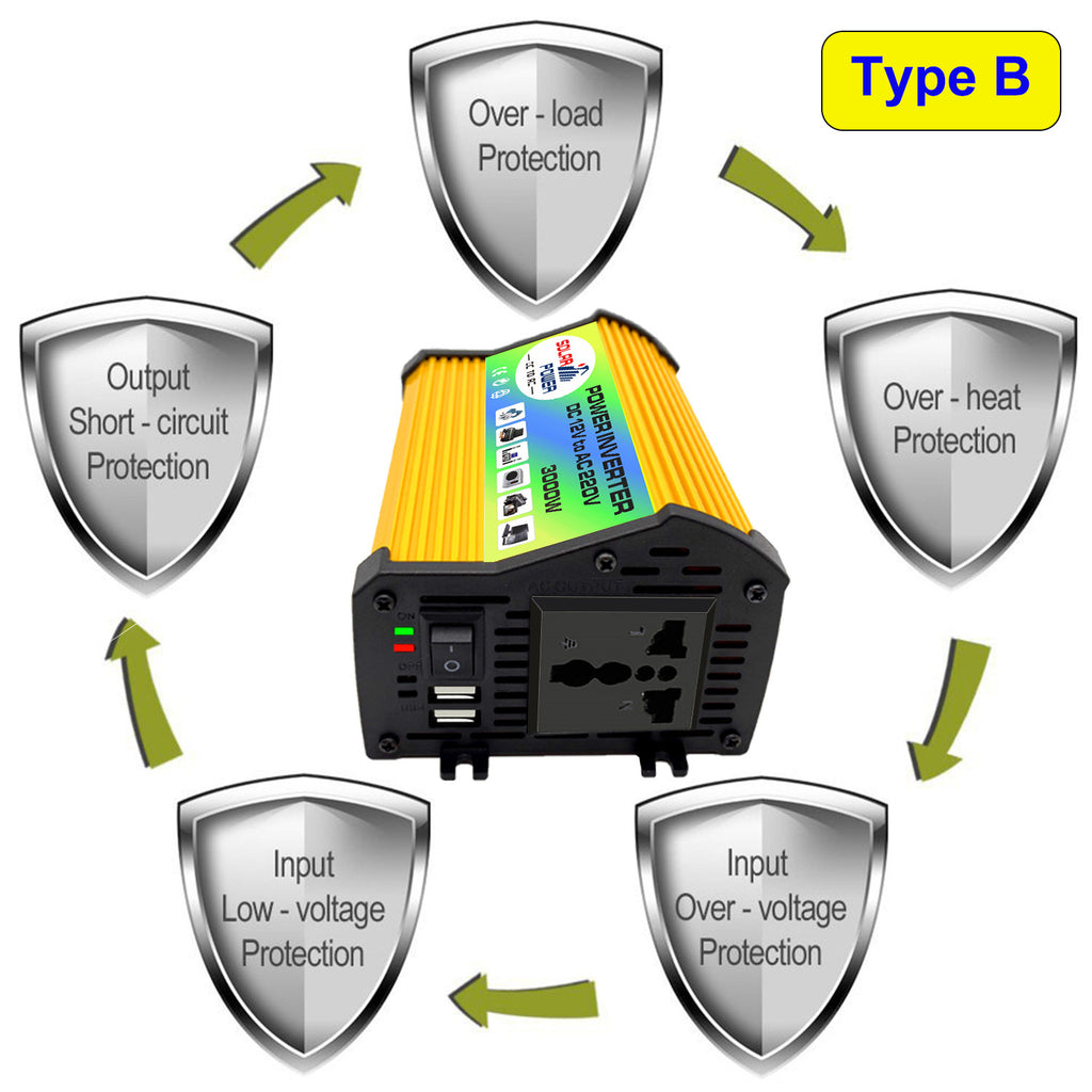 Automobile and Motorcycle Parts Car Converter Car Inverter Car Inverter Power Supply12V Turn110V/220V 300W