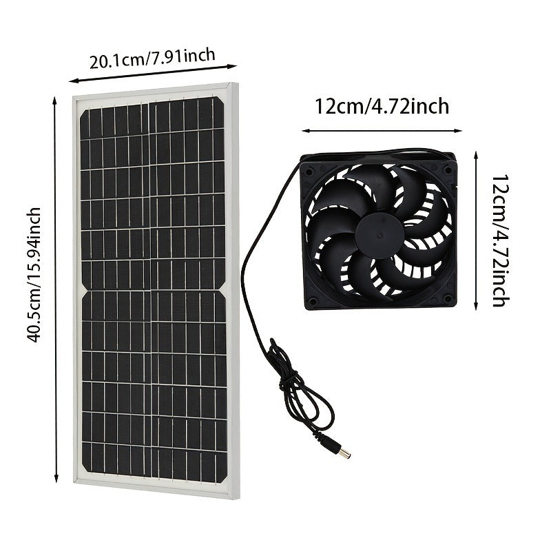 Factory Direct Solar Panel with Dual Fan Pet House Silent Solar Photovoltaic Panel Exhaust Fan Ventilation Cooling