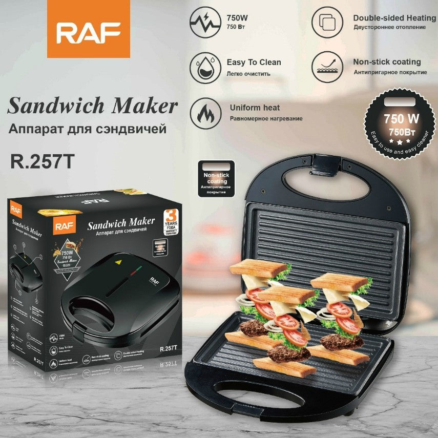 RAF European Standard Bread Baking Electric Griddle Sandwich Waffle Strip Household Portable Toaster R.257