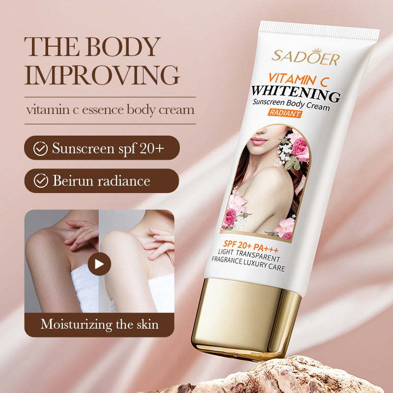Full English Makeup SADOER Vitamin C Body Cream Sunscreen Whitening Body Lotion  Wholesale
