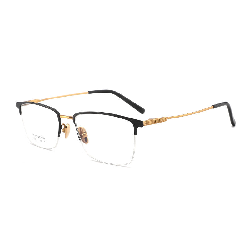 Business Eyebrow Pure Titanium Optical Frame New Half Frame Glasses Titanium Alloy Metal Frame Titanium Frame