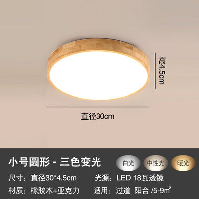 Log led Ceiling Lamp Living Room Balcony Tatami Wabi-Sabi Style Japanese Style Wood Art Corridor Nordic round bedroom