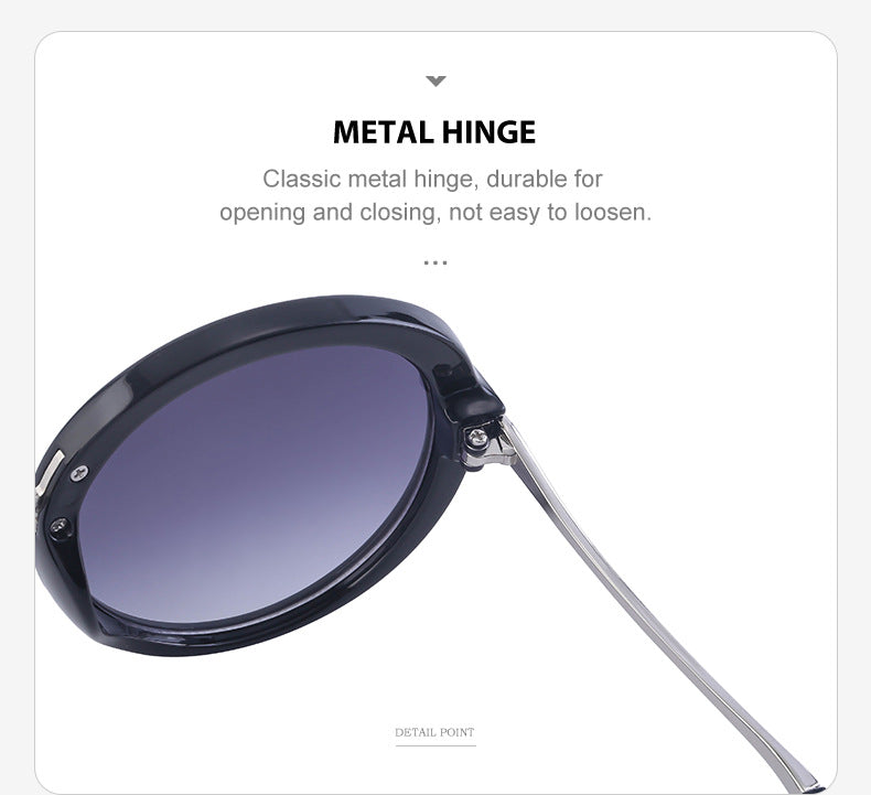 2025New Anti-Blue Light Glasses for Women Leopard Head Diamond-Studded European and American Round Frame Sunglasses Trendy Large Frame Sunglasses High-End Feel