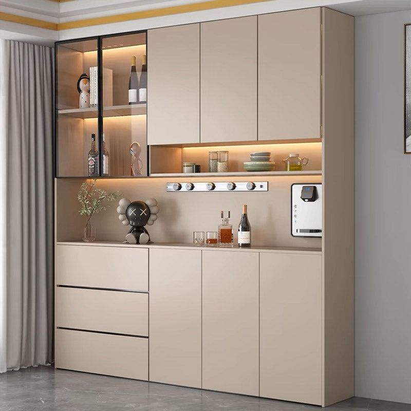 Aluminum Alloy Sideboard Cabinet with Glass Door Integrated Wall Simple Entryway Tea Water Living Room Dining Room Wine Storage Cabinet Manufacturer