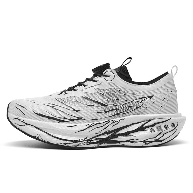 2025New Rotating Buckle Couple Fluorescent Trendy Fashion Running Shoes Real Explosive Carbon Plate Rebound Shock Absorption Sports Shoes