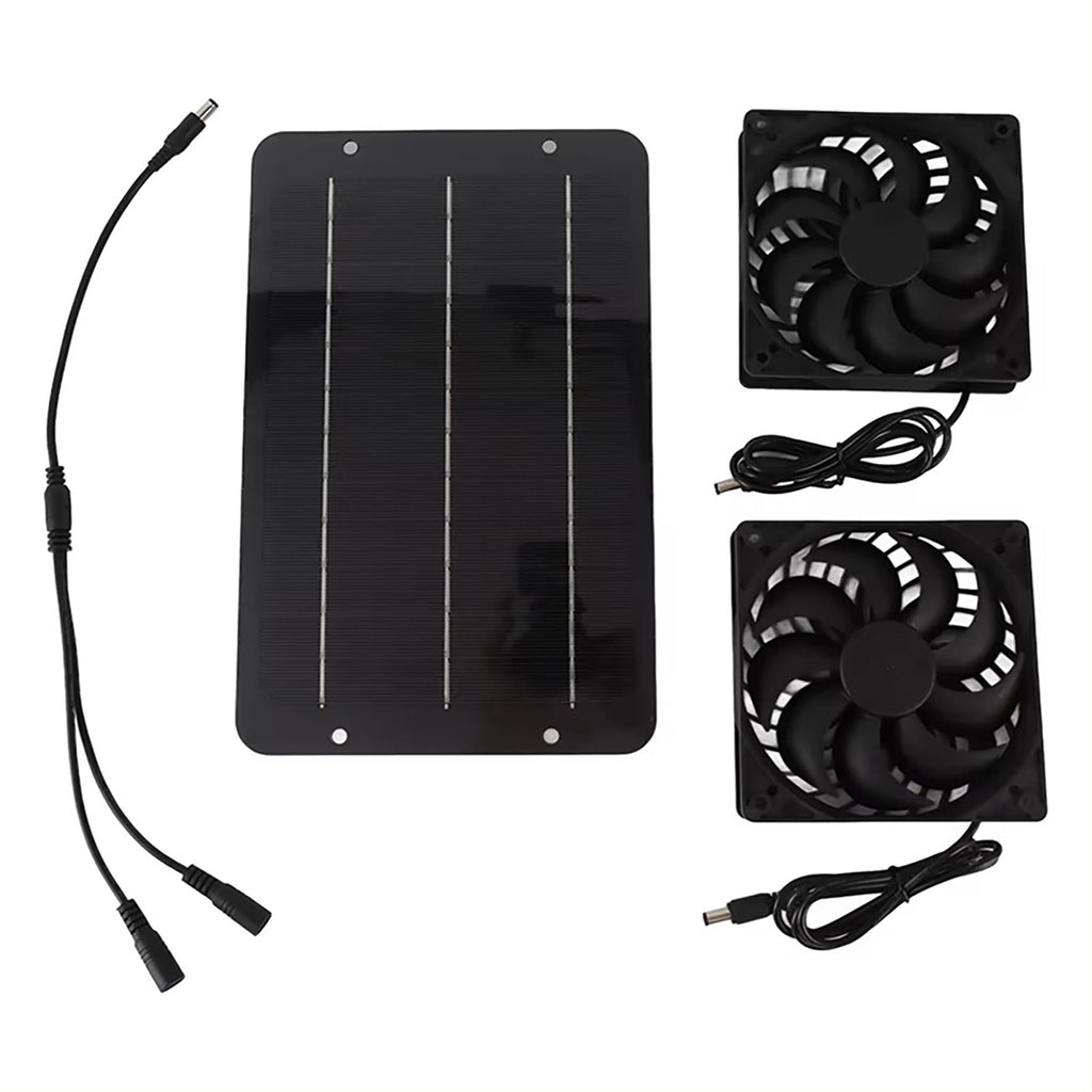 Exclusive Solar Photovoltaic Panel 10W with Dual Fan Radiator Solar Exhaust Fan for Cooling Pet Houses