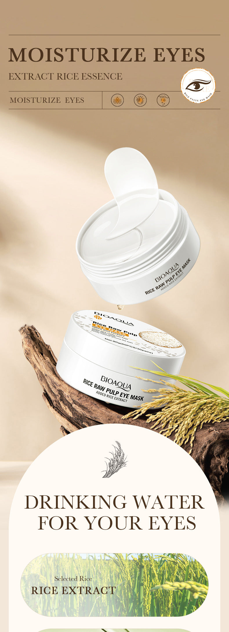 Full English Rice Skincare Set BIOAOUA Rice Puree Series Six-Piece Set Box  Wholesale