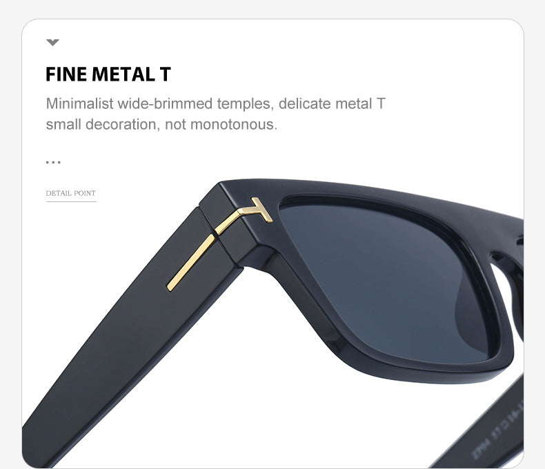 European and American retro women's sunglasses T Square Frame Sunglasses for Women Trendy Glasses Wholesale sunglasses