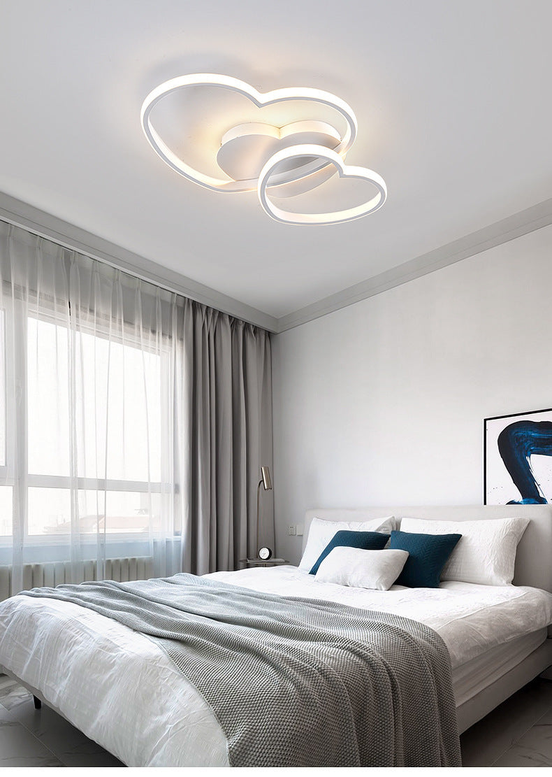 Master Bedroom Simple Modern Cozy Romantic LED Ceiling Lamp Creative Heart-Shaped Children's Room Wedding Room Girl's Room Lamp
