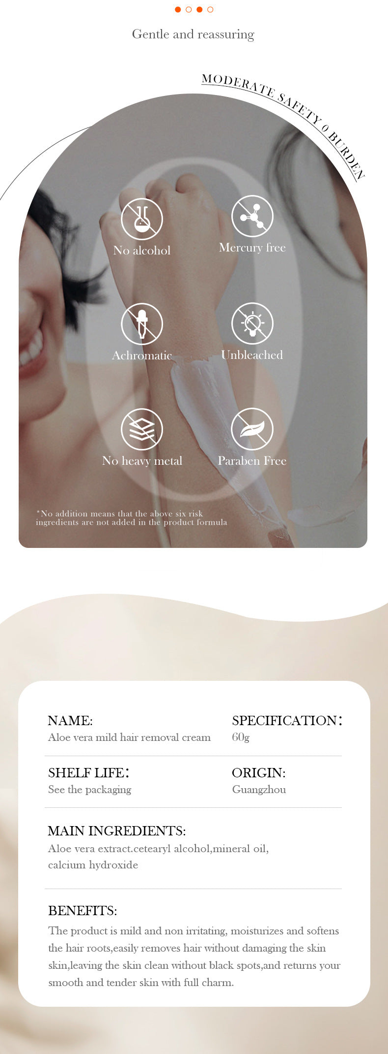 Full English Aloe Vera Hair Removal Cream60g BIOAOUA Hair Removal Non-Irritating  Wholesale