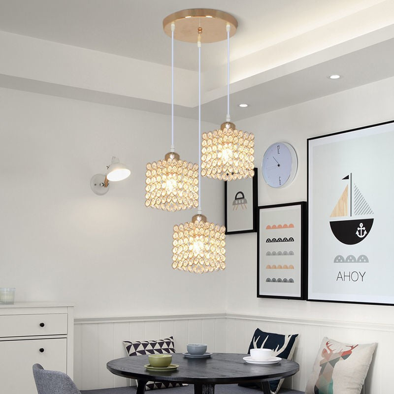 Export Simple Restaurant Crystal Pendant Light Single Head3Headboard Pendant Light Dining Table Bar Crystal Pendant Light Wholesale