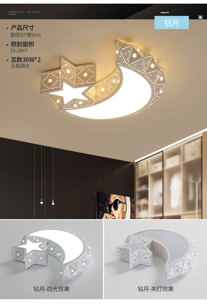 New Bedroom Lamp Simple Fashion Children's Room Lighting Warm Romantic Living Room Decor Creative LED Ceiling Lamp