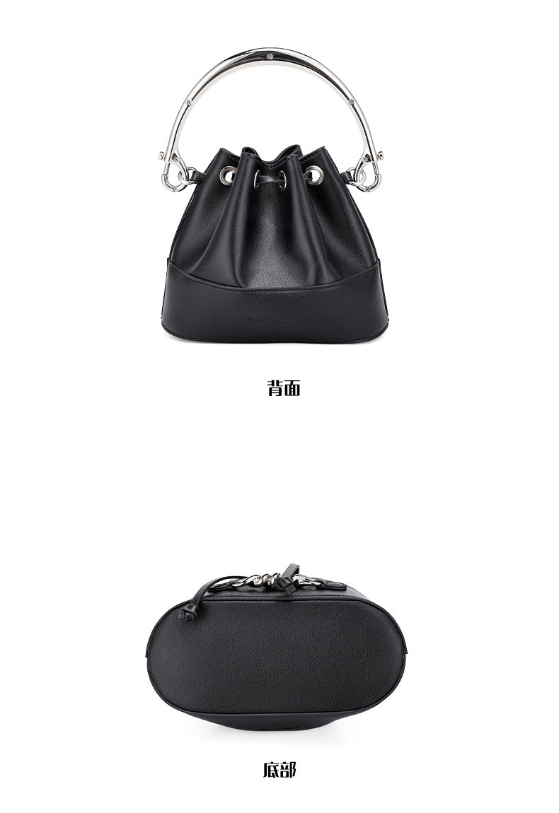 European and American Style Bucket Bag High-Quality Texture Fashion Women's Bag Drawstring Handbag Niche Versatile Shoulder Crossbody Bag for Women