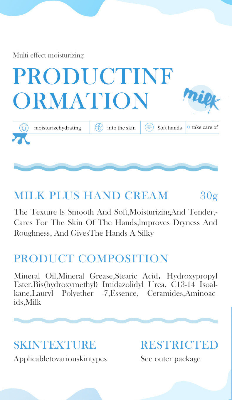 Milk Hand Cream SADOER Beirun Refreshing Hydrating Moisturizing Hand Cream Cross-Border Wholesale