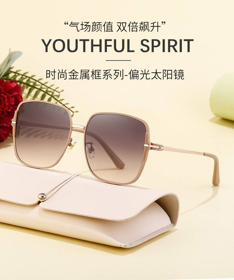 2025New European and American Fashion Square Frame Polarized Sunglasses for Women High-end Outdoor Sun Protection Sunglasses Wholesale