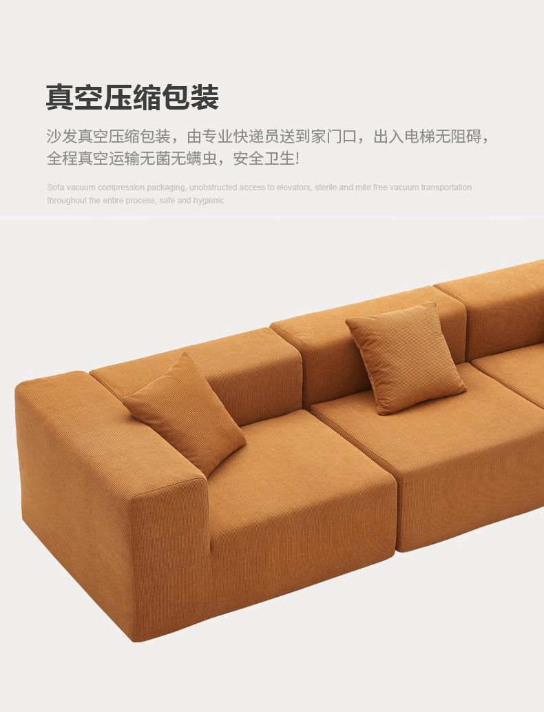 Fully Compressed Sofa Compression Sofa Corduroy Fabric Sofa for Home Living Room Straight Sofa Shipping and tax not included