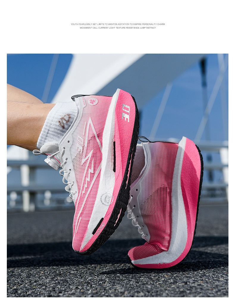 Summer New Fashion Breathable Comfortable Durable Running Shoes Men's Shoes Real Carbon Plate Cushioning High Elasticity Couple Sports Shoes