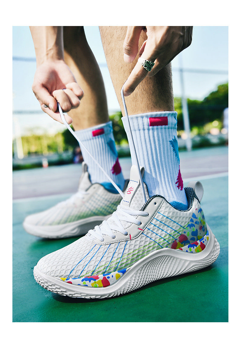 2025Spring and Summer New Basketball Shoes for Men and Women, Breathable Low-top Sports Shoes for Big Kids, Teenagers, and Students, Practical Training Sneakers