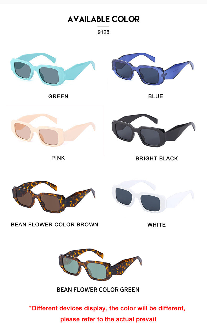 Irregular Square Frame Sunglasses for Women Trendy European and American Fashion Small Frame Wide Leg Sunglasses UV Protection sunglasses