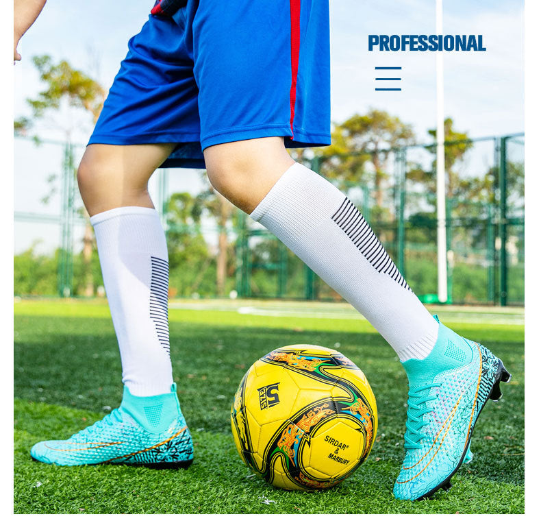 New high-top soccer shoes for men and women AG Spike TF Broken Nail Youth Student Grassland Competition Training Shoes