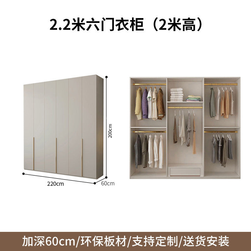 One-Door to Ceiling Heightened Solid Wood Wardrobe for Home Bedroom, Double Door Simple Assembly Cabinet, European Pine Board Storage Cabinet, Wardrobe