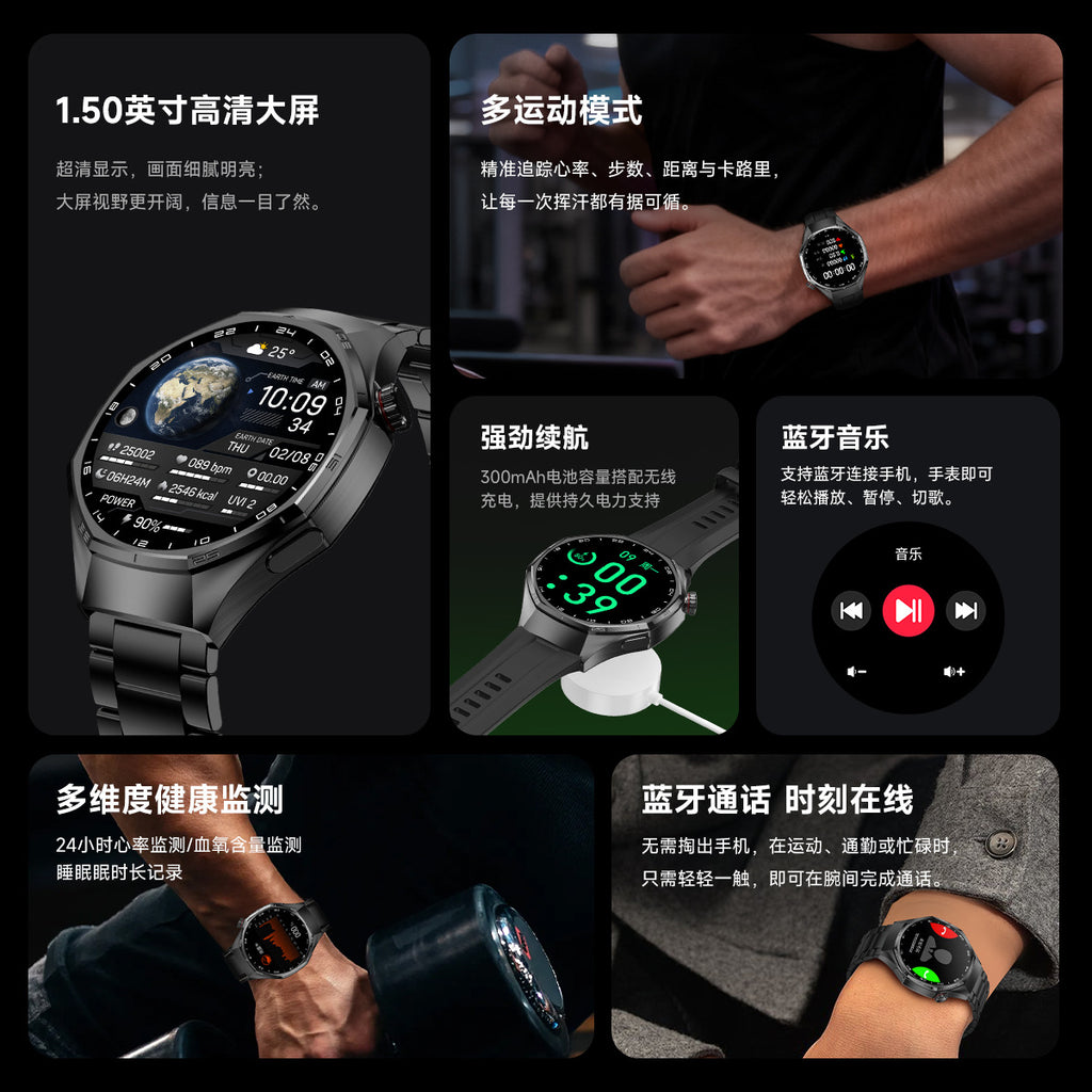 Watch6 Max Smart Watch Bluetooth Call True Heart Rate Step Sleep Blood Pressure Monitoring Message Reminder Exercise