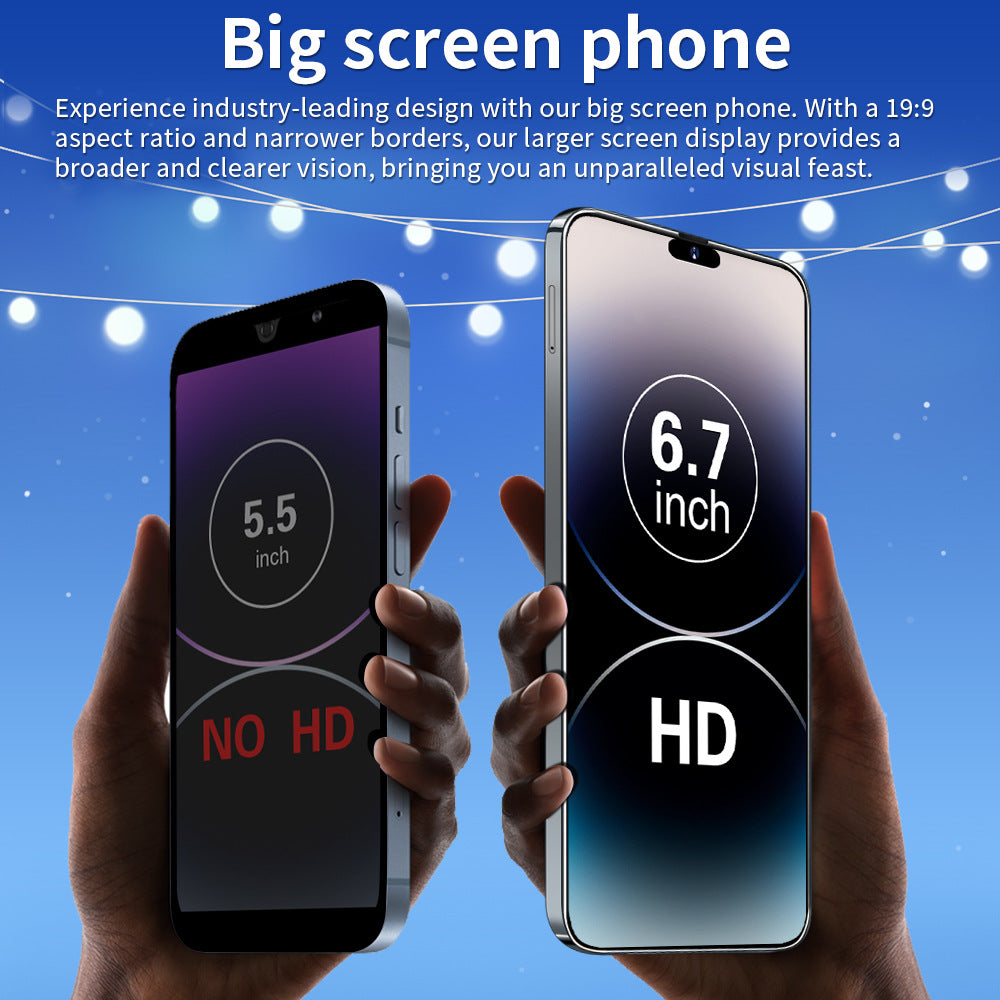 Mobile Phone i15 ProMax 7.3inch smart android phone(16+1T)130010,000 Pixels4G Net