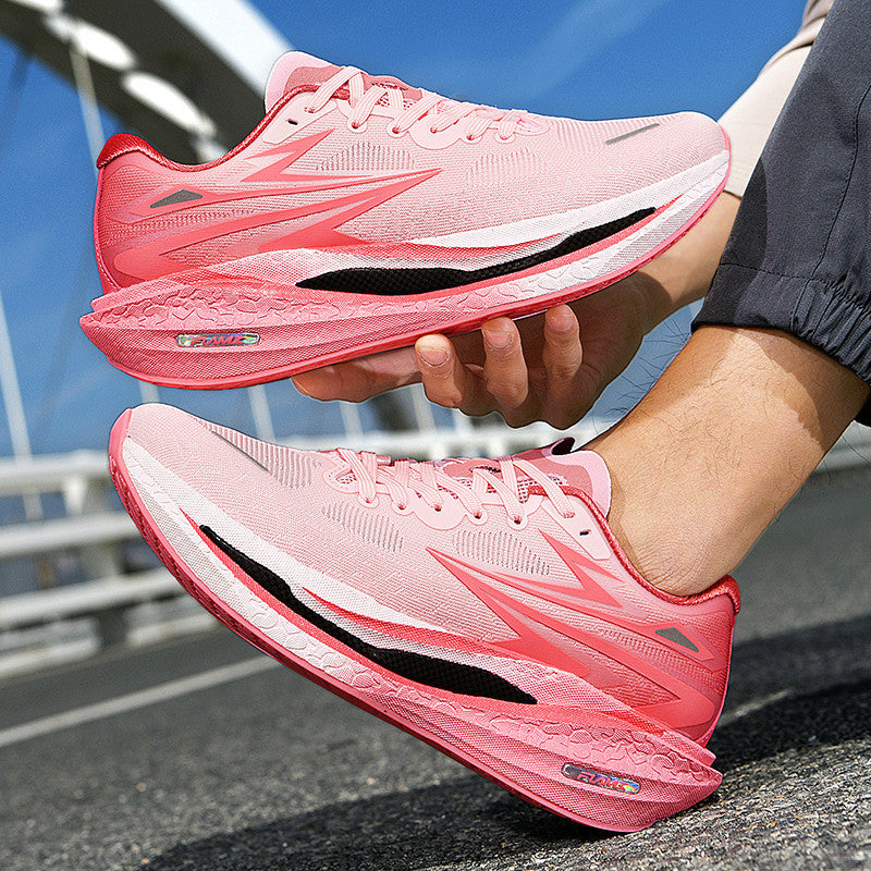 Fashion Four Seasons New Popcorn Carbon Plate Breathable Couple Running Shoes Comfortable Unisex Sports Shoes