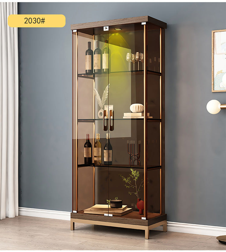 Custom Living Room Tempered Glass Small Wine Cabinet Handcrafted Display Cabinet Wall Triangle Cabinet Corner Decorative Storage Cabinet