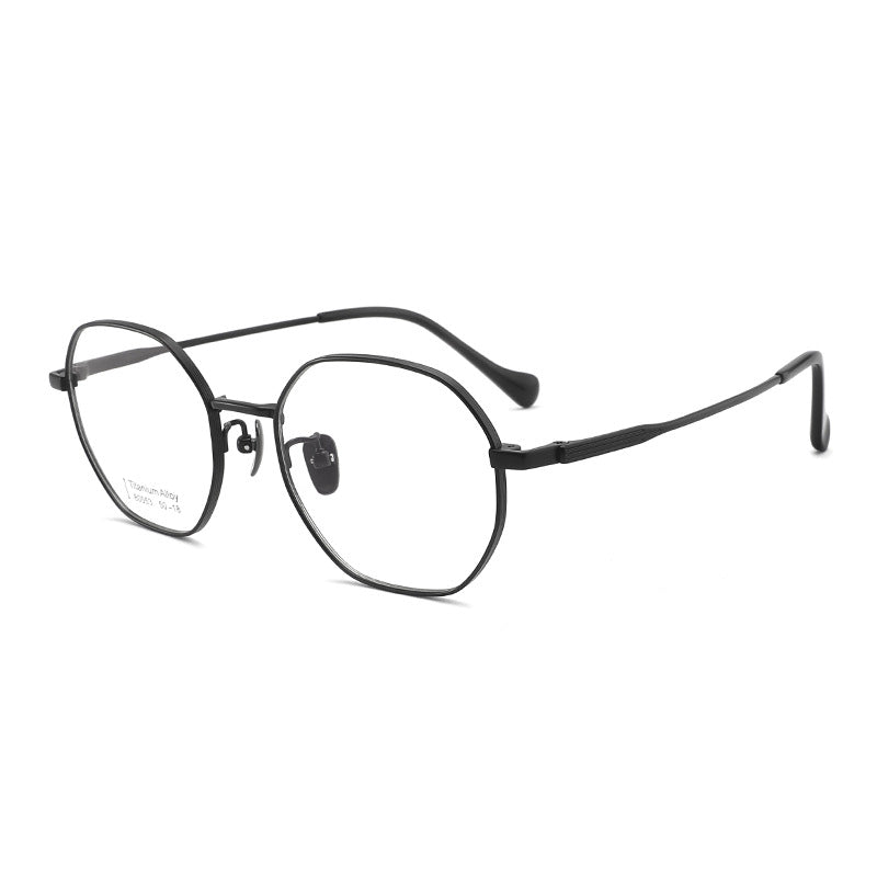 New Pure Titanium Thick Edge Glasses Frame Fashionable Polygonal Unisex Student Glasses Frame Metal Frame Dark Square Frame