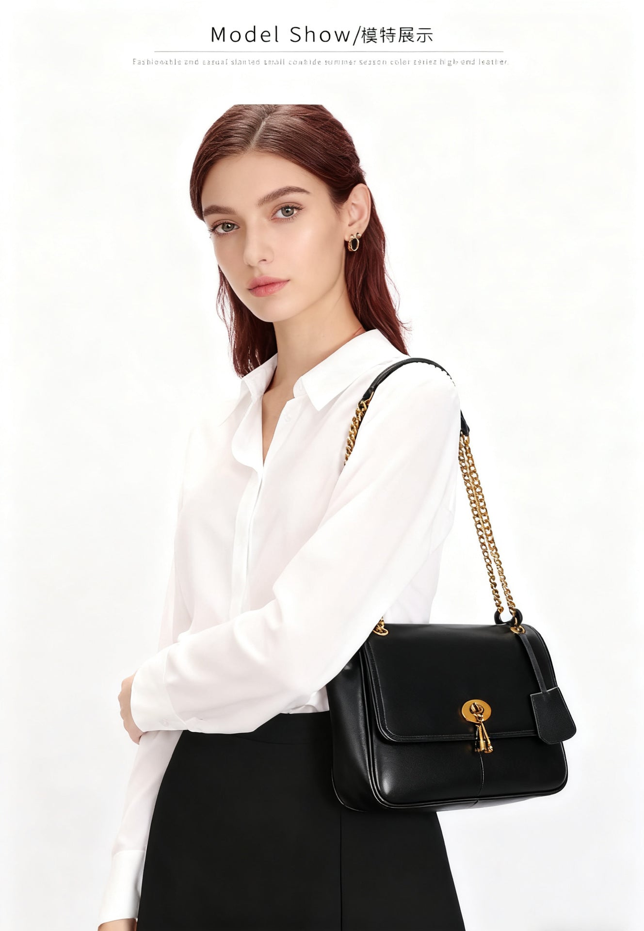 Vintage Casual Fashion High-End Single Shoulder Bag New Melad Chain Bag Autumn Winter Simple Commuter Crossbody Women's Bag