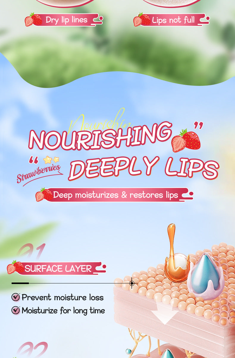 Full English Fruit Filled Temperature Changing Lip Balm SADOER Hydrating Moisturizing Temperature Changing Lip Balm for Foreign Trade