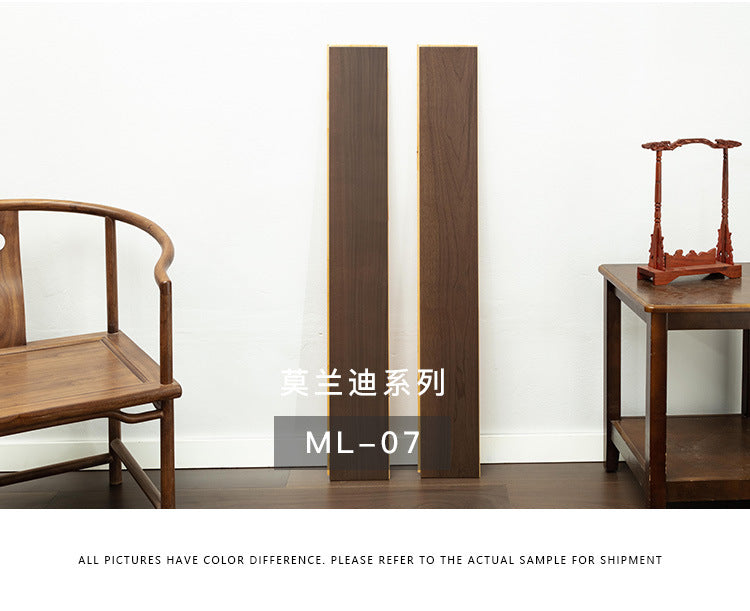 【Door-to-Door Installation】Morandi Style 15mm Lock Buckle Glue-free Installation Black Walnut New Three-layer Flooring Solid Wood