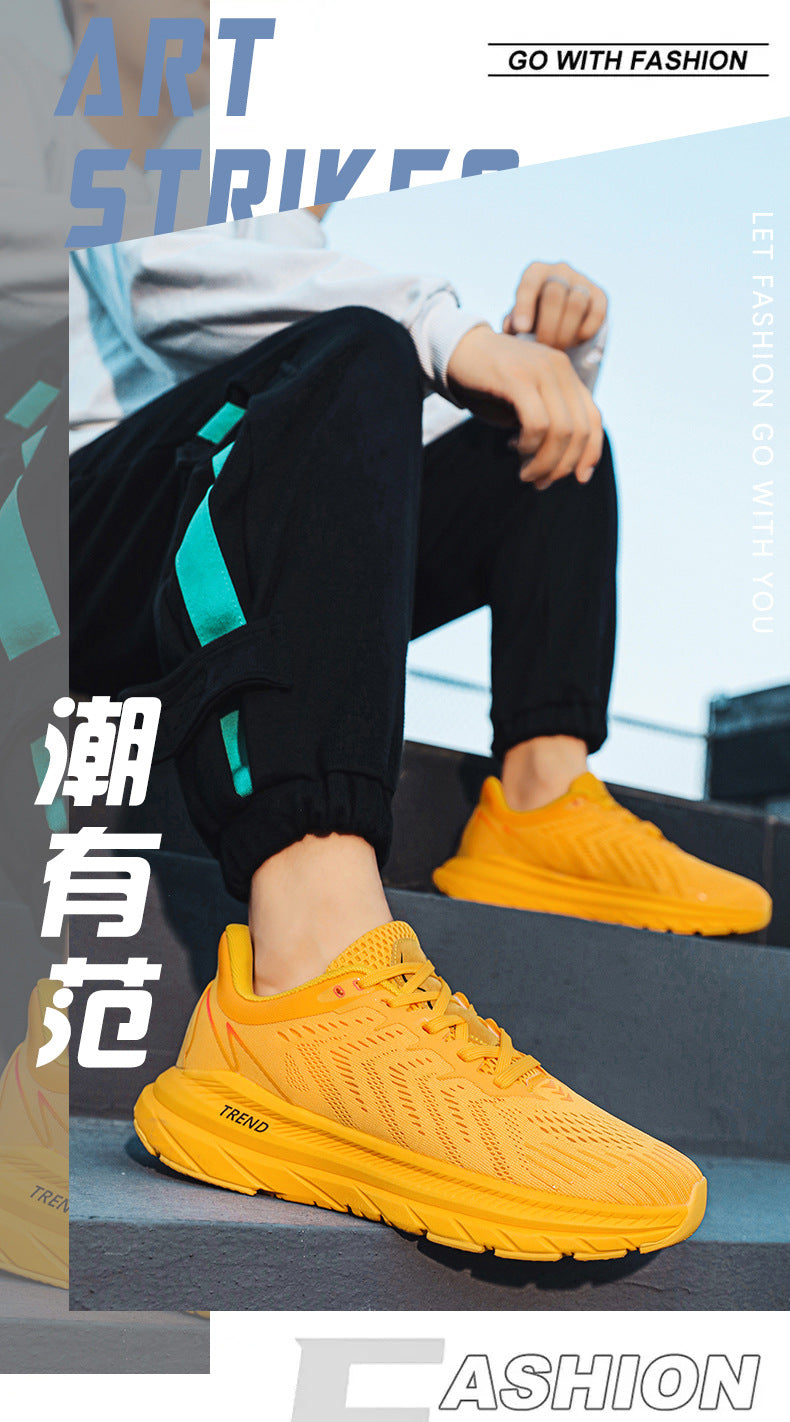 Men's running shoes2025New Breathable Mesh Student Casual Running Youth Shock Absorbing Anti-Slip Sports Shoes