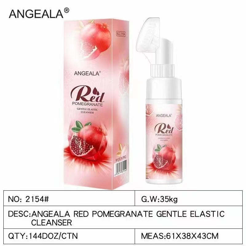 【Exclusive Supply】ANGEALA Green Tea Facial Cleanser Foaming Cleansing Facial Cleanser with Silicone Brush