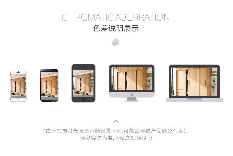 All Solid Wood North American ENF Grade Oak Sliding Door Wardrobe Master Bedroom Home Simple Modern Sliding Door Closet