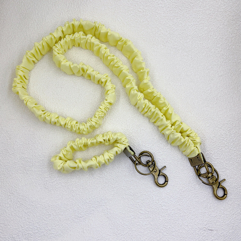 Keychain Large Elastic Polyester Wrinkle Print Hanging Ring Buckle Work Badge Phone Lanyard Chain