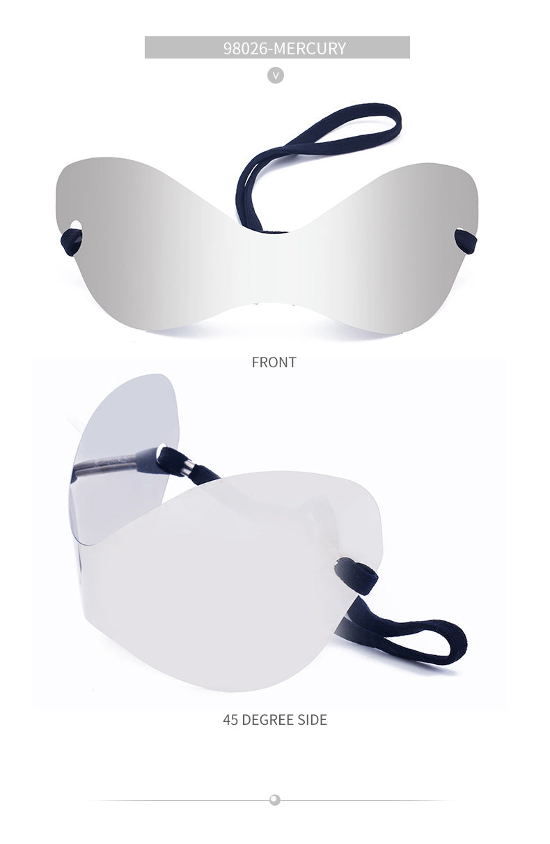 Big talker Y2K Sunglasses for Women, Sun Protection, Cycling, Sports, Windproof, Sunglasses, European and American Style, Frameless, One-piece Glasses, Men's Glasses