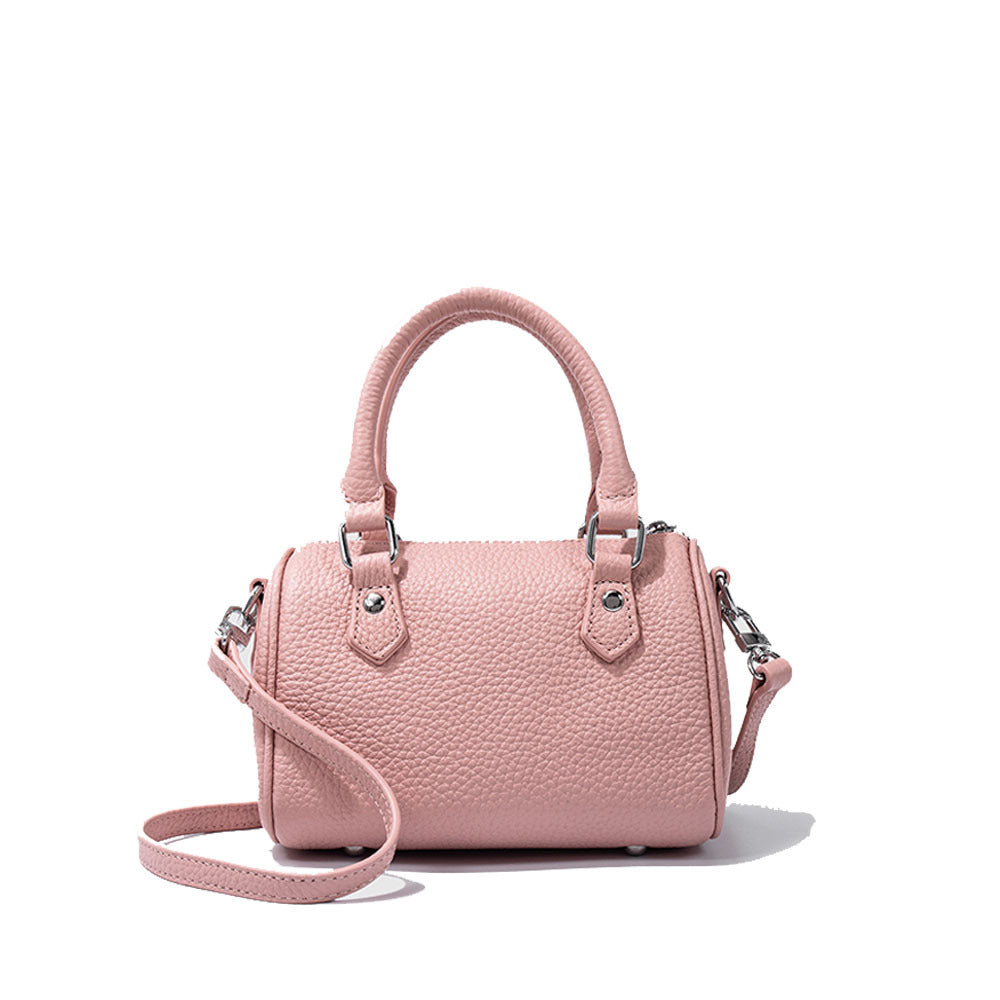 Guangzhou High-Quality Texture Genuine Leather Boston Pillow Bag for Women2024New first-layer cowhide handbag and crossbody bag