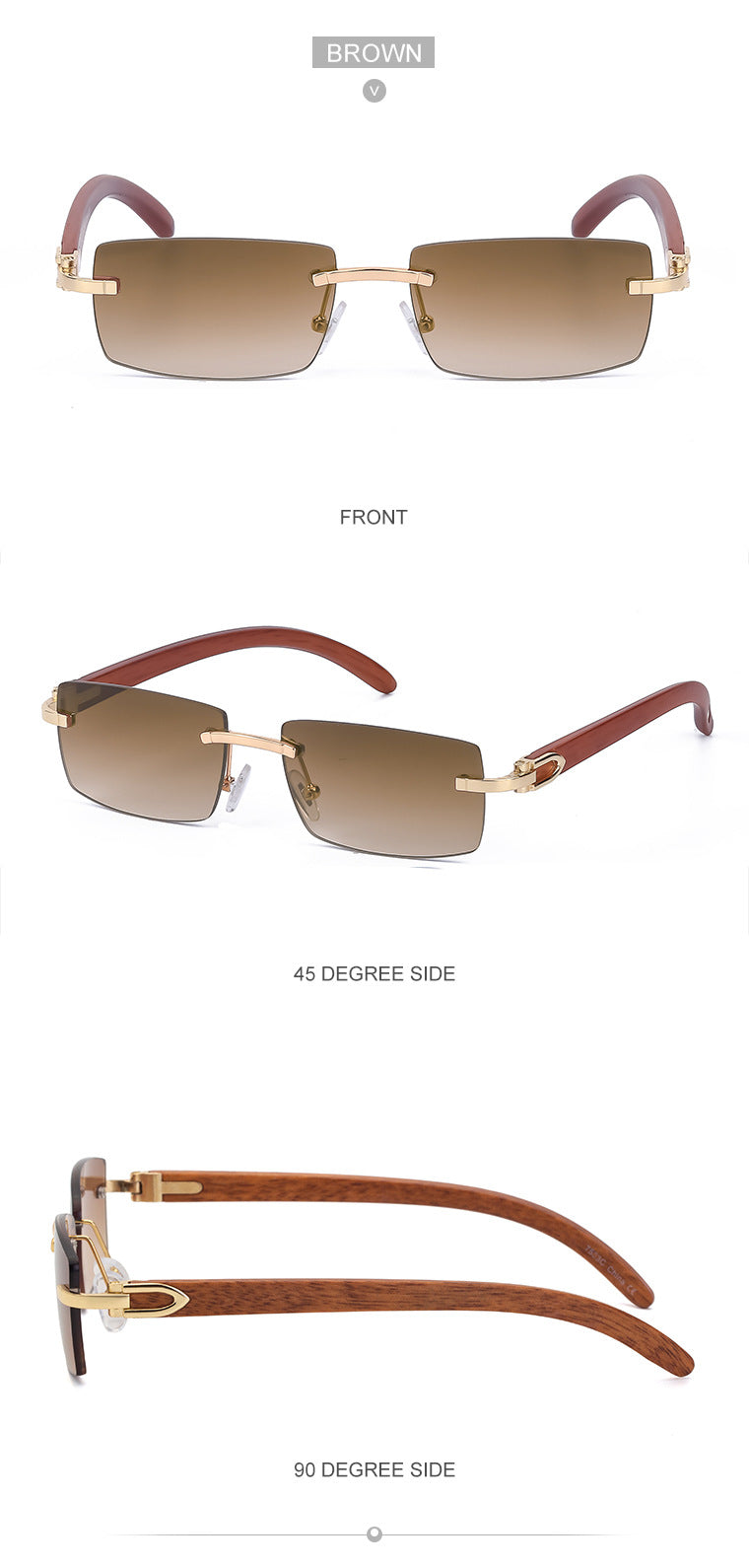 New Fashion Sunglasses for Men Ultra-Clear Frameless Sunglasses Ocean Lens Diamond Cut Edge Trendy Wholesale7533