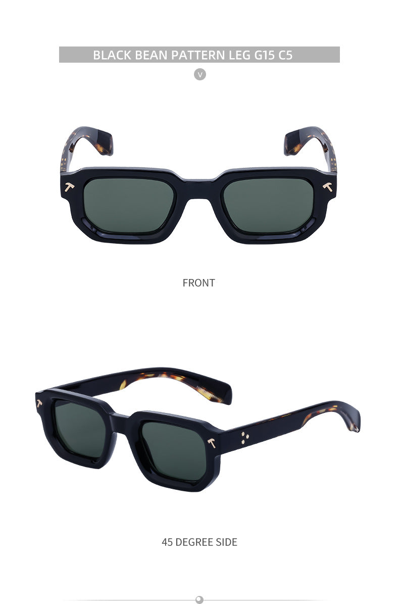 New European and American Fashion Square Frame Sunglasses for Men, Simple Personality Black Frame Glasses sunglasses