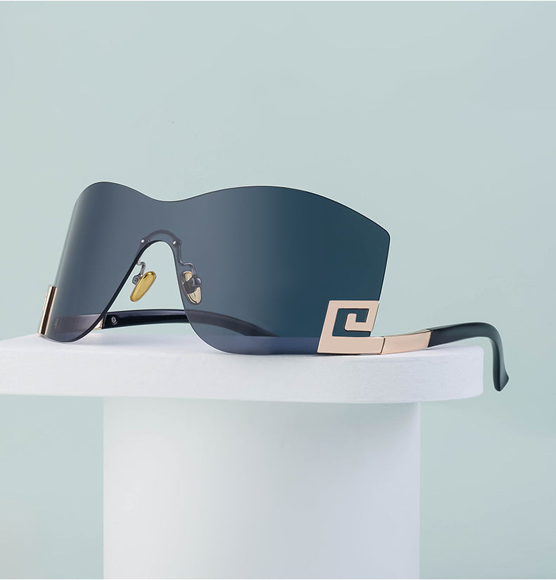 European and American Fashion Frameless Windproof Sunglasses for Women Trendy Large Frame Sunglasses Women's Glasses Wholesale sunglasses