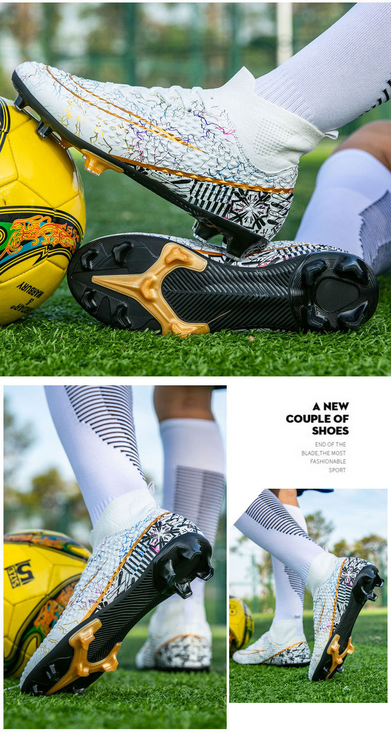 New high-top soccer shoes for men and women AG Spike TF Broken Nail Youth Student Grassland Competition Training Shoes