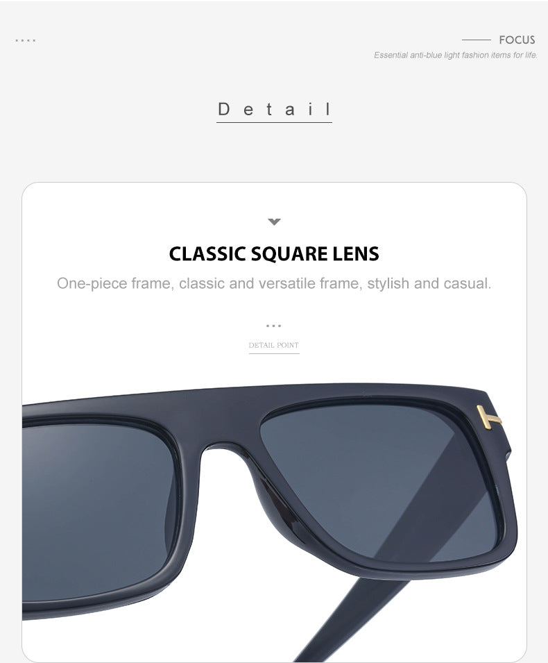 European and American retro women's sunglasses T Square Frame Sunglasses for Women Trendy Glasses Wholesale sunglasses