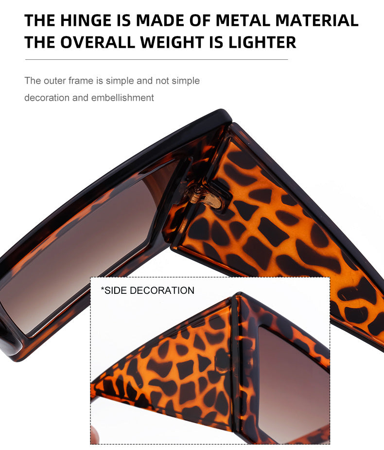 New arrivalStylish large frame cat eye sunglasses European and American Style Personality Hip-Hop Internet Celebrity Beach Party Sunglasses