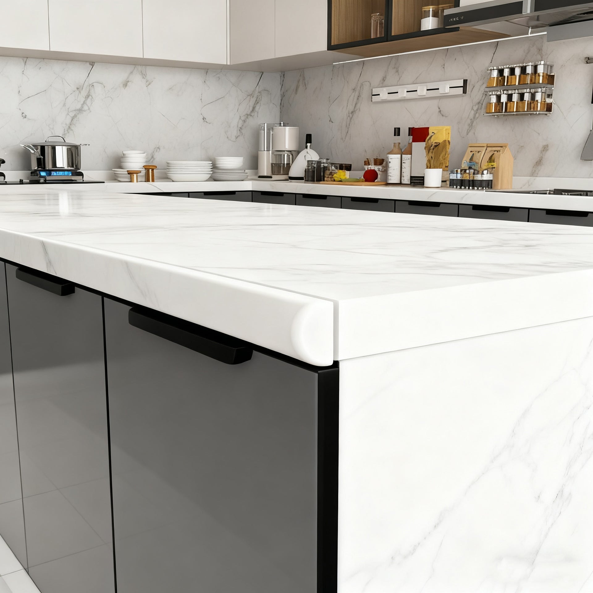 Custom Aluminum Alloy Cabinets, Wall Cabinets, Stove Integrated Cabinets, Kitchen Home Overall Design, Direct from Factory