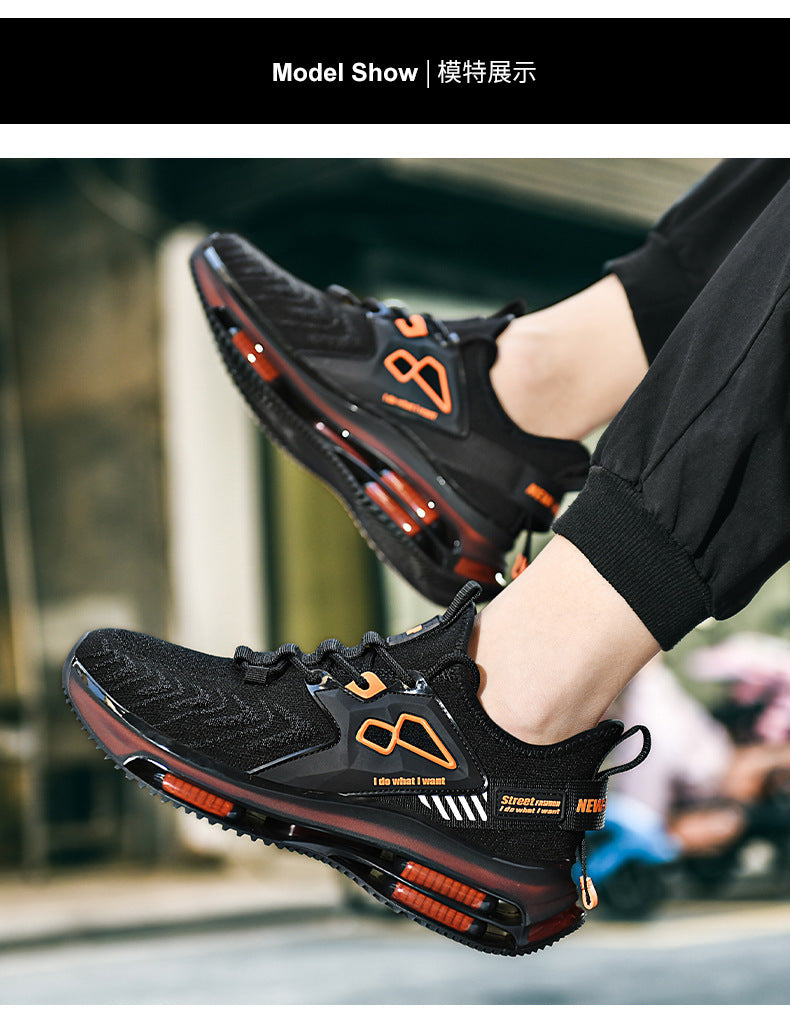 New Double Layer TPU Popcorn Big Sole Cushioning Rebound Sports Shoes Men's Fashion Light Luxury Versatile Casual Trendy Shoes