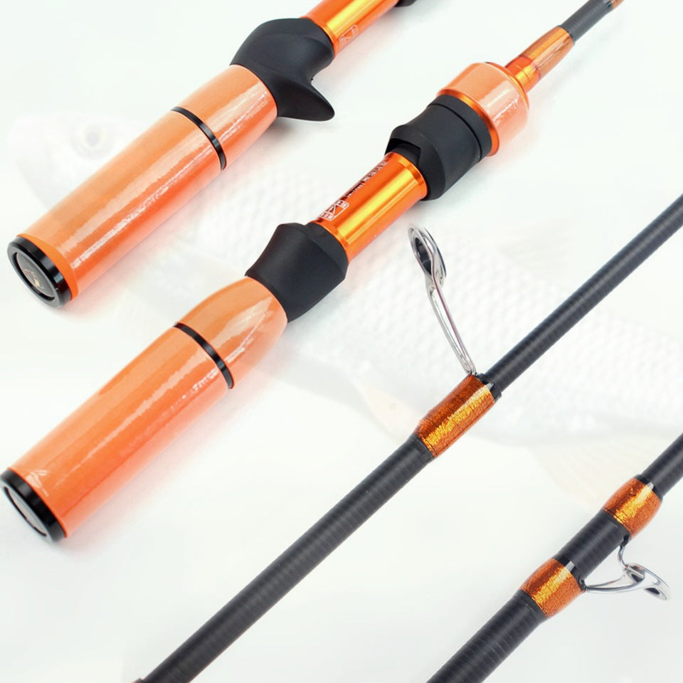 Scaling UL Orange Lure Fishing Rod for Bass Carbon Portable Lure Rod Lightweight and Soft Universal Small Fish Fishing Rod