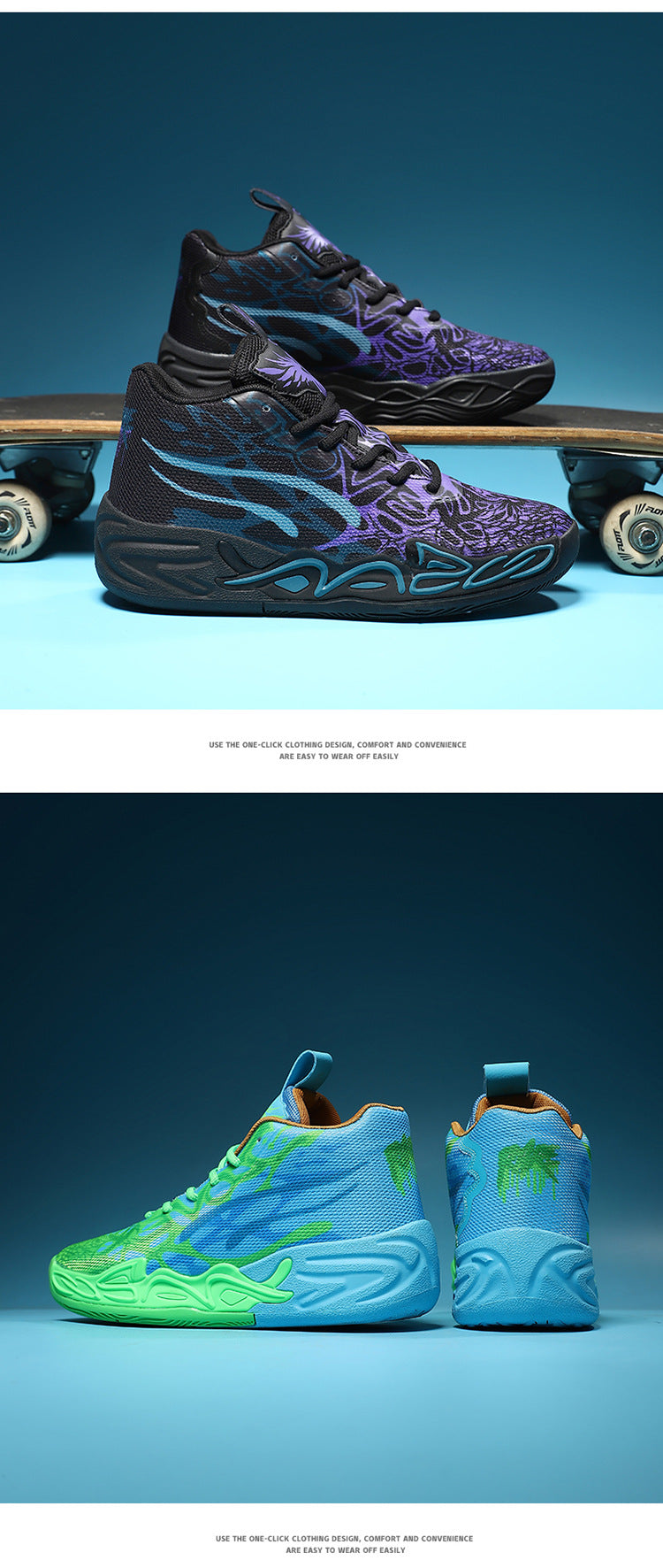 Fashion Trend Basketball Shoes New Youth Mandarin Duck Mesh Breathable Sports Shoes High-Top Training Boots